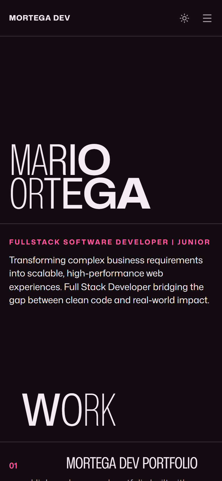 MORTEGA DEV PORTFOLIO mobile